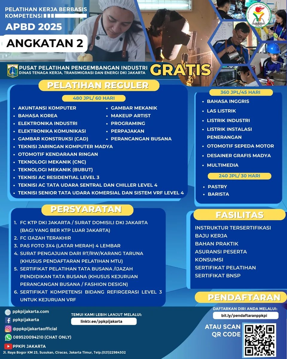 PENDAFTARAN PELATIHAN KERJA ANGKATAN 2 TAHUN 2025 - PPKPI